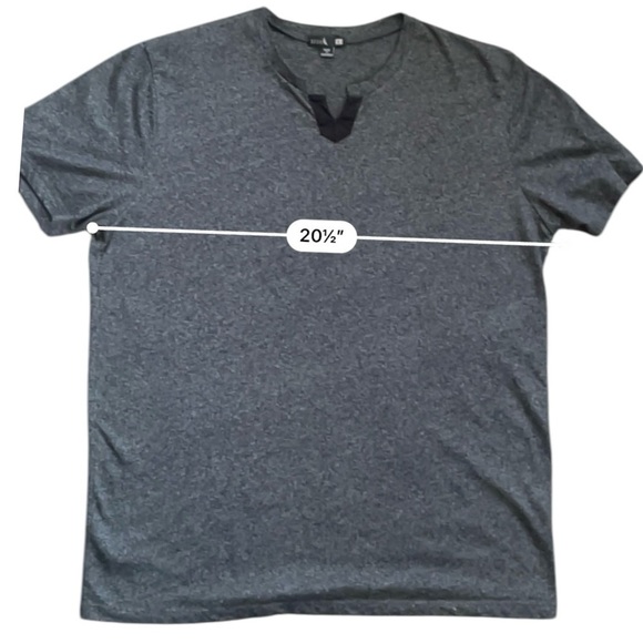 Siva casual minimalist charcoal T-shirt round/V-neck short sleeve Men’s Large - Picture 6 of 8